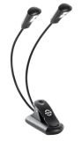 K&M 12259 Notenpultleuchte/Leseleuchte Double 2 LED Flexlight Recharchable