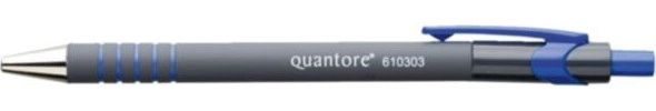 12x Quantore Kugelschreiber Gummihalter blau mittel