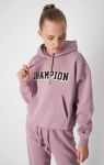 Fleece-Kapuzenpullover mit Logo im College-Stil