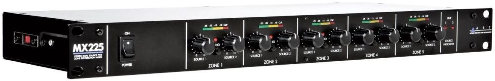 ART MX 225 19" 5 Zonen Mixer, Matrixmixer, 4x XLR Line-IN + 10x XLR Line-Out