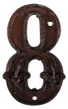 Hausnummer Zahl 8 Acht Antik-Stil Gusseisen H12cm