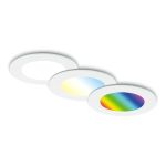 RGB-CCT LED Einbauleuchten-Set, Ø9,2 cm, 3x LED, 4,8 W, 450 lm, weiß