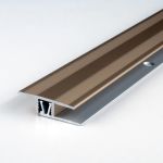 Proviston - Klick-Übergangsprofil | Aluminium eloxiert | Bronze Hell | Breite 33.5 mm | Höhe 7 - 10 mm | Länge 2700 mm | Gebohrt | Klicksystem |
