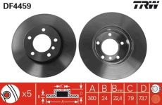 TRW Bremsscheiben belüftet Vorne Rechts Links für BMW 3 1 Z4