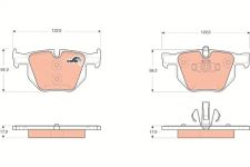 TRW Bremsbeläge Hinten (GDB1560) für BMW 3 X1 | Scheibenbremsbelagsatz,
