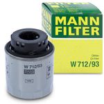 MANN-FILTER Ölfilter W 712/93 Motorölfilter,Filter für Öl VW,AUDI,SKODA,Golf V Schrägheck (1K1),TOURAN (1T1, 1T2),Passat Variant (3C5),GOLF VI (5K1)