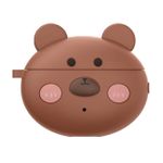 Huawei Lucky Bear Case | Silikon Schutzhülle für Freebuds 4i Ladeetui | Cooles Design | Perfekter Schutz | Farbe Braun | Praktische Trageschleife