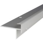 Laminat-Treppenkante | Aluminium eloxiert | Silber | Breite 10 mm | Höhe 8.5 mm | Länge 1000 mm | Gebohrt | Treppenkantenprofil | Treppenwinkel |