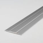Bergangsprofil | Aluminium eloxiert | Silber | Breite 38 mm | Höhe 1.8 mm | Länge 1000 mm | Gebohrt | Übergangsschiene | Übergangsleiste |