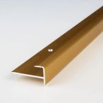 Einschubprofil | Aluminium eloxiert | Goldfarbig | Breite 10 mm | Höhe 8.5 mm | Länge 2700 mm | Gebohrt | Abschlussprofil | Einfassprofil |