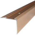 Proviston - Treppenkante | Aluminium eloxiert | Bronze Hell | Breite 58 mm | Höhe 45 mm | Länge 2700 mm | Gebohrt | Treppenkantenprofil |
